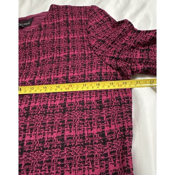 Ming Wang Women's M Black Pink Open Front Cardigan Jacket Knit - Picture 7 of 11